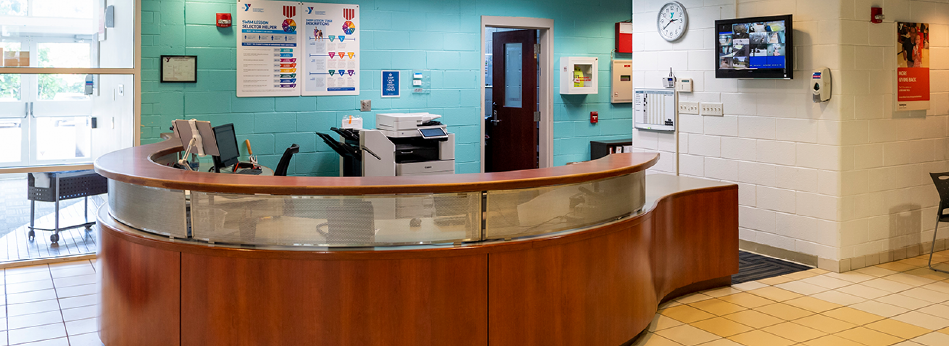Welcome Center desk at the Luter Family YMCA
